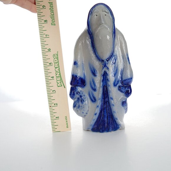 Eldreth Pottery Salt Glaze Santa Blue Stoneware 9” Father Christmas Signed 2011 - Picture 10 of 10
